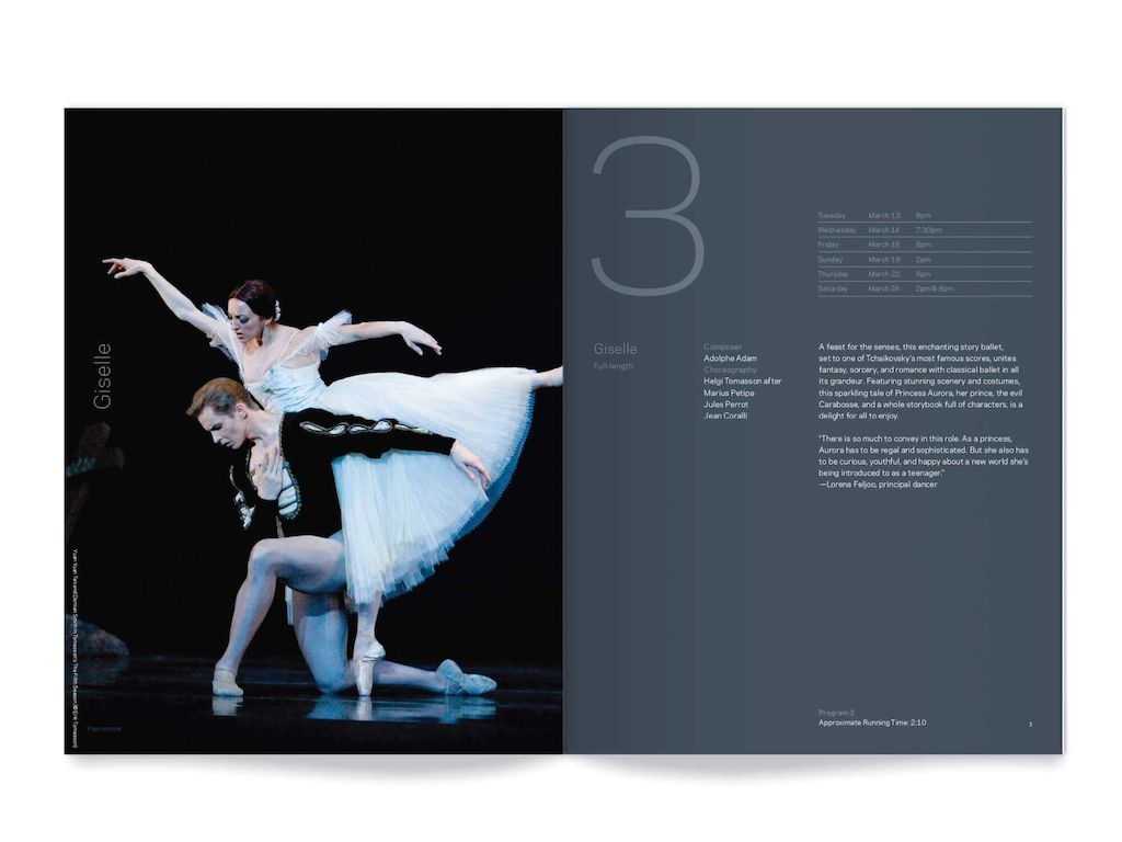 Metadesign San Francisco Ballet Brochure Design Inside Spread