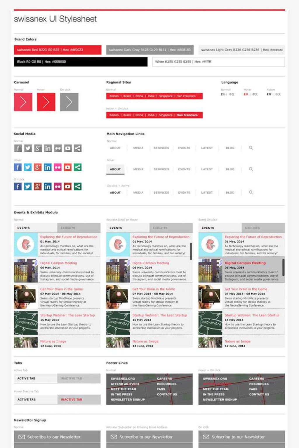 Metadesign Swissnex Website Design Guidelines